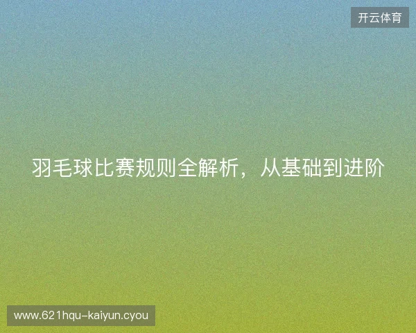 羽毛球比赛规则全解析，从基础到进阶
